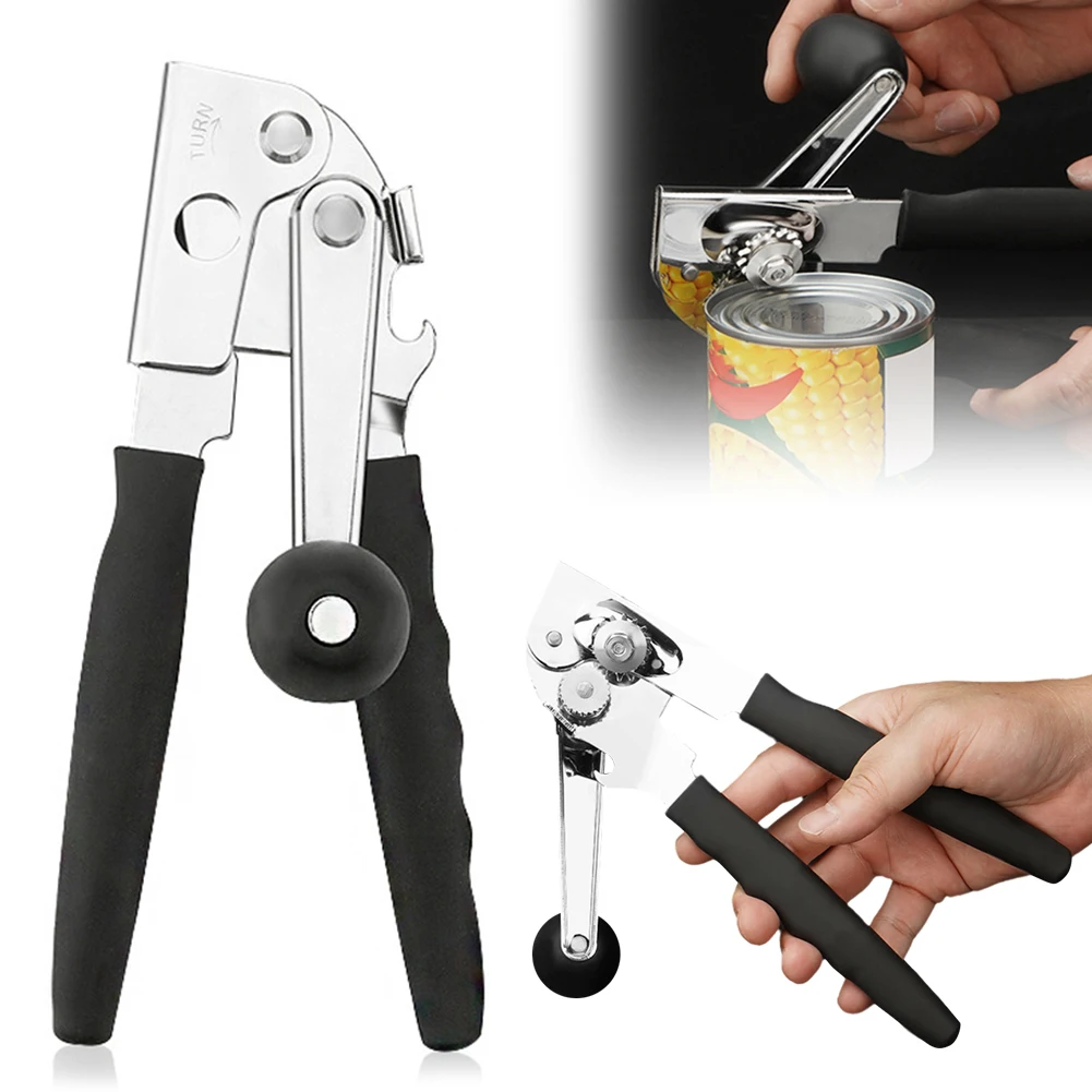 

Stainless Steel Can Opener Razor Sharp Bottle Opener Soft Ergonomic Handle Manual Can Opener for Multifunctional Kitchen Tool