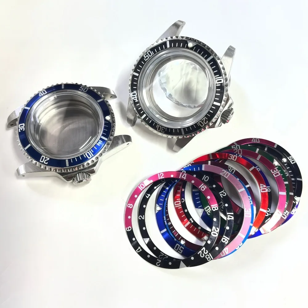 حافظة ساعة من الفولاذ المقاوم للصدأ 40 ملم متوافقة مع حركة NH35 28.5 ملم قرص مقاوم للماء أجزاء ساعة عصرية لساعات مخصصة