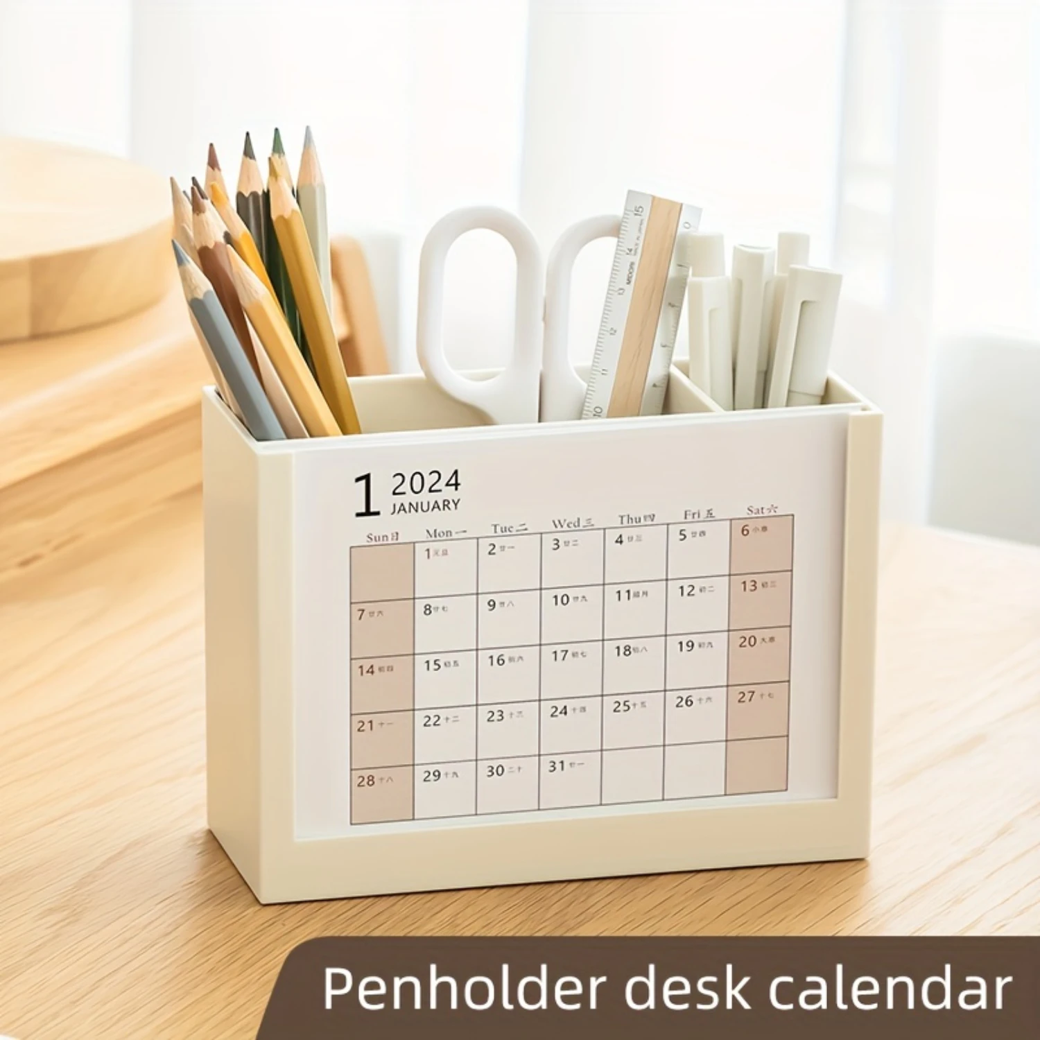 Monthly Calendar 2023 Desk Calendar Planner Pen Holder Student Multifunctional  Box Desktop Decoration