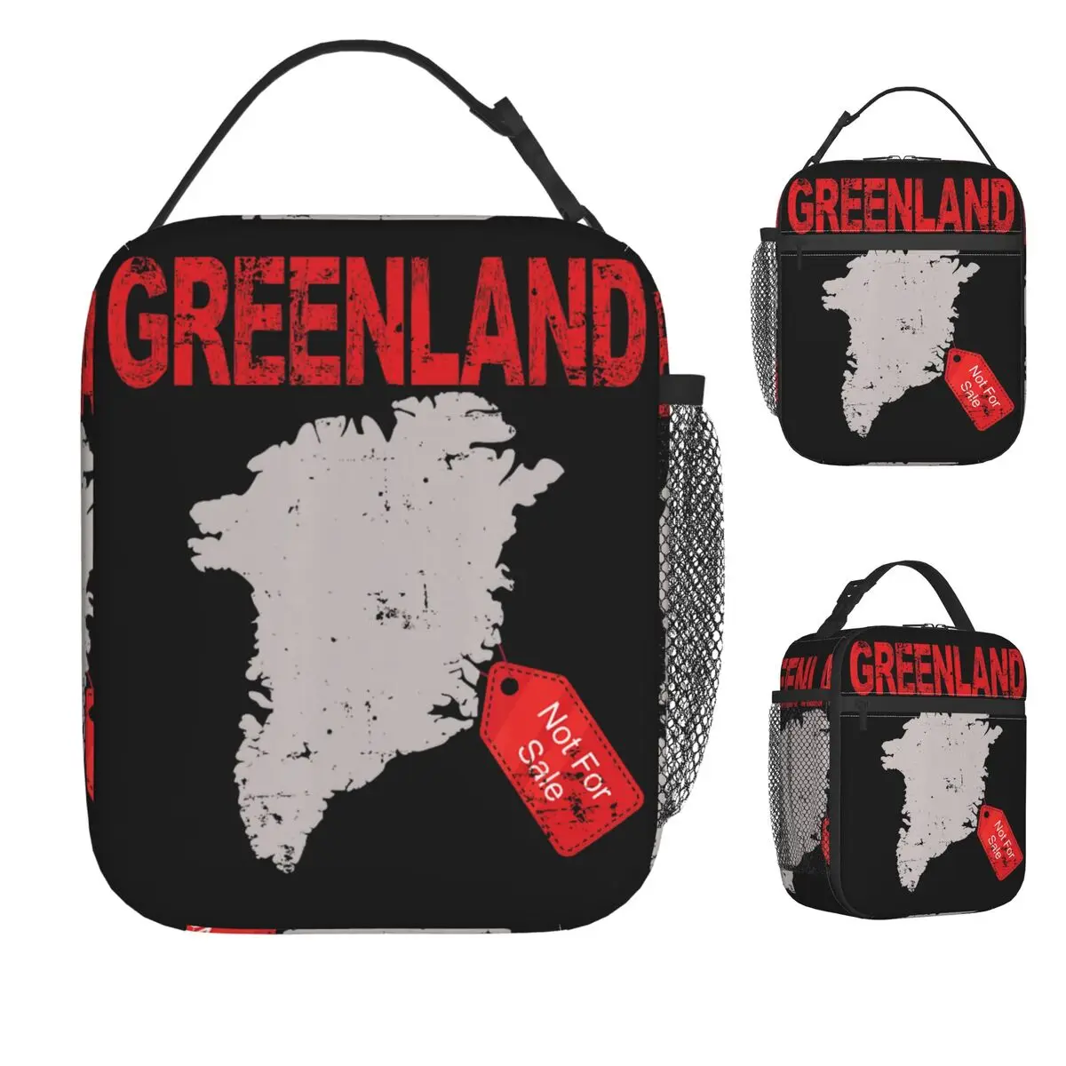 

Greenland Is Not For Sale Funny Lunch Bag Portable Lunch Box Picnic Custom Cooler Bag Vintage Oxford Tote Food Bags