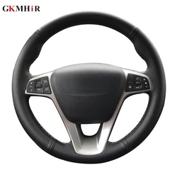 DIY Hand-stitched Black Artificial Leather Car Steering Wheel Cover for Lada Vesta 2015 2016 2017 2018 2019 Xray 2015-2019