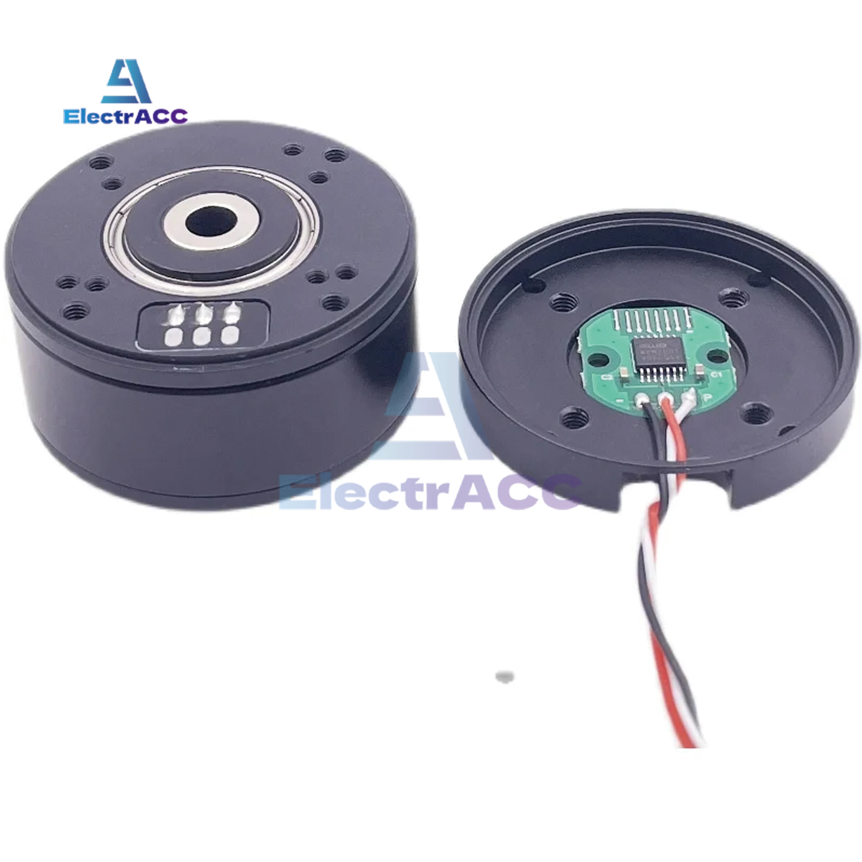 Micro Única Cabeça sem Escova do Motor da C.c. Furo Center Coletor do Anel Magnético Anel Deslizante Linha Disco do Código Pm3505