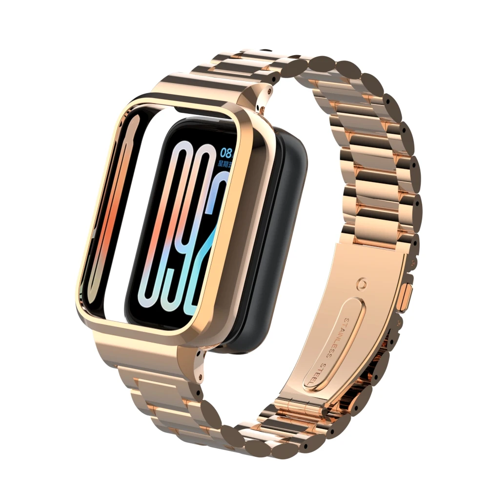 حزام حماية لـ Xiaomi Smart Band 9 Pro سوار ساعة من الفولاذ المقاوم للصدأ لهاتف Xiaomi miband 9 pro غطاء حماية لسوار معدني