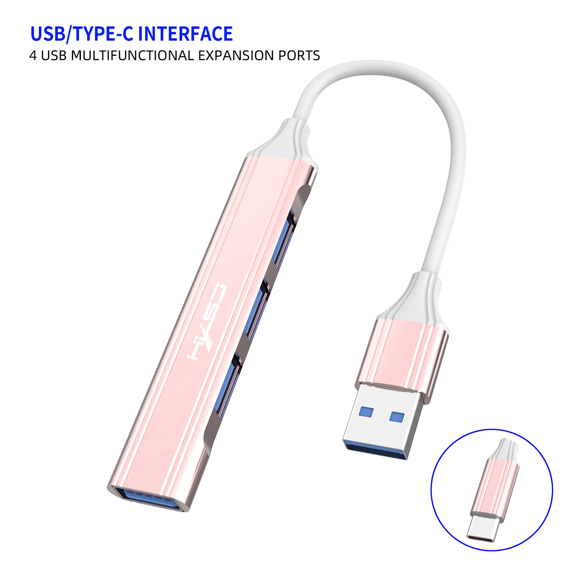 

TYPE-C to USB splitter 3.0 one to four laptop multi-interface high-speed expansion with hub