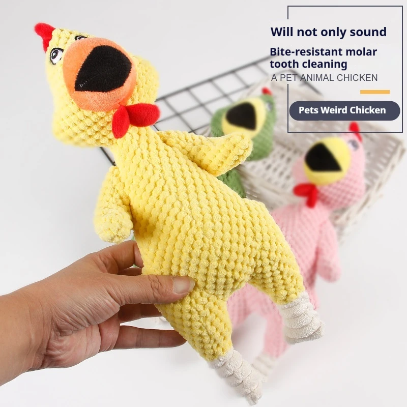 

Pet Plush Toys Screaming Chicken Plush Toys Self-hi Interactive Teething Companion Nibbling Sound Plush Pet Supplies