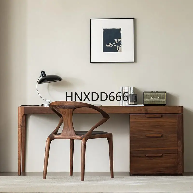 

Black walnut desk all solid wood writing desk household