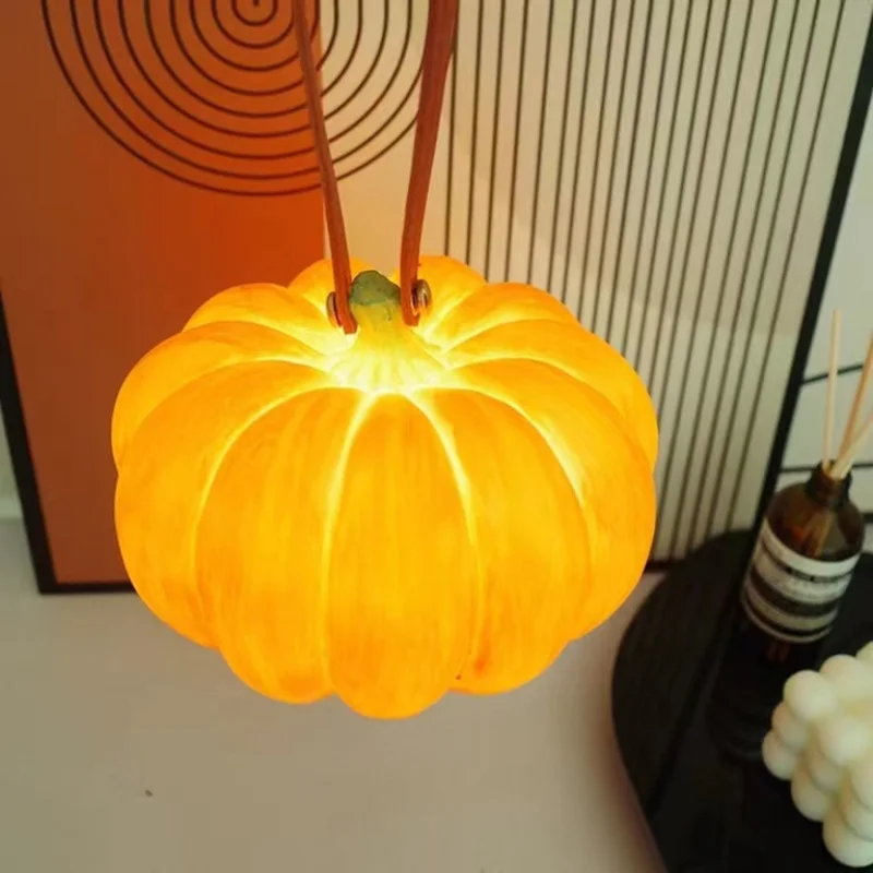 Internet Celebrity Middle Ancient Pumpkin Portable Small Night Lamp Rechargeable Portable Outdoor Courtyard Garden Bedroom Study