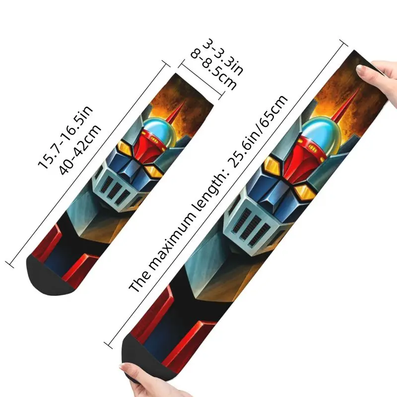 Fashion Print UFO Robot Mazinger Z Socks for Men Women Stretchy Summer Autumn Winter Anime Manga Crew Socks