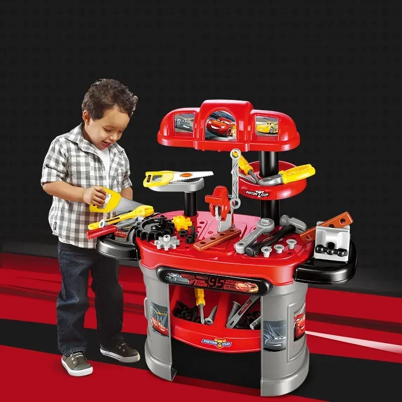 [Disney]Cars Lightning McQueen Kinder-Werkzeugkasten-Spielzeugset, Spielhaus-Set, Simulation Wartungswerkzeug, Spielzeug für Jungen, Geburtstagsgeschenk