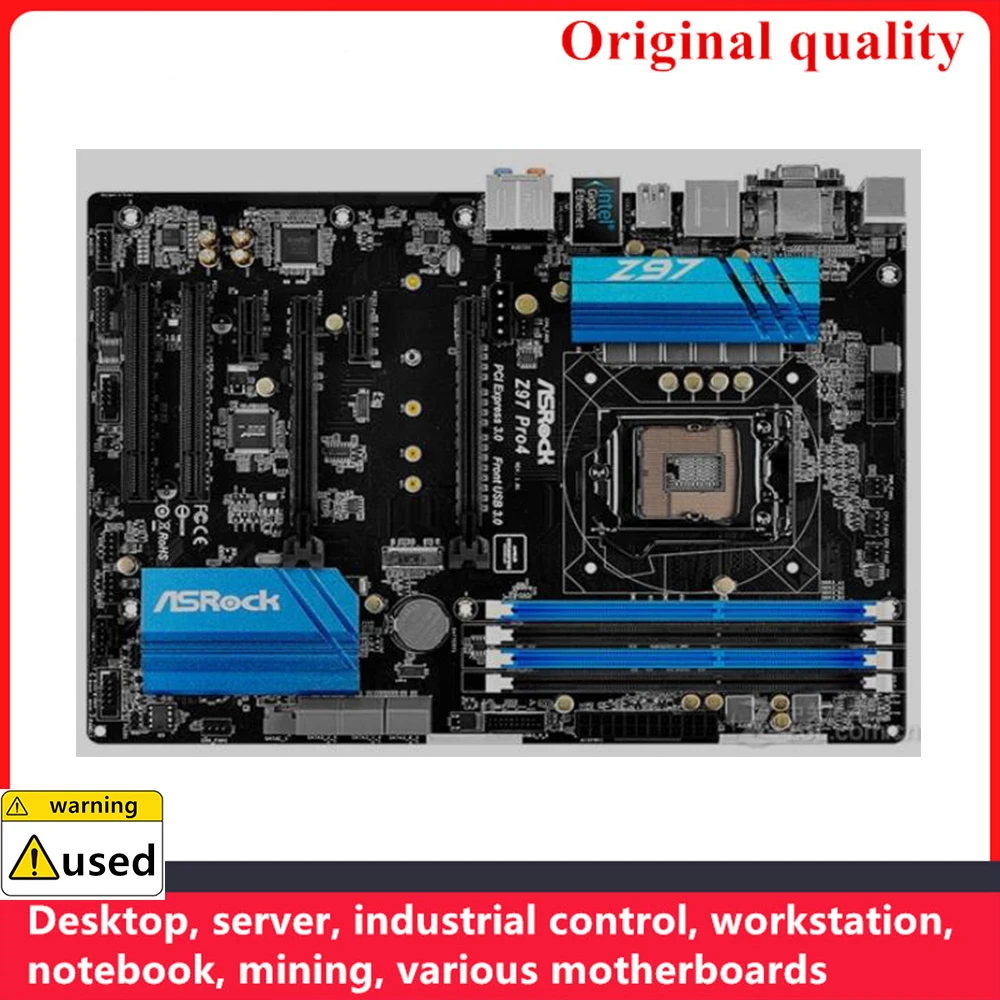 

Used For ASROCK Z97 Pro4 Motherboards LGA 1150 DDR3 32GB ATX Intel Z97 Overclocking Desktop Mainboard SATA III USB3.0