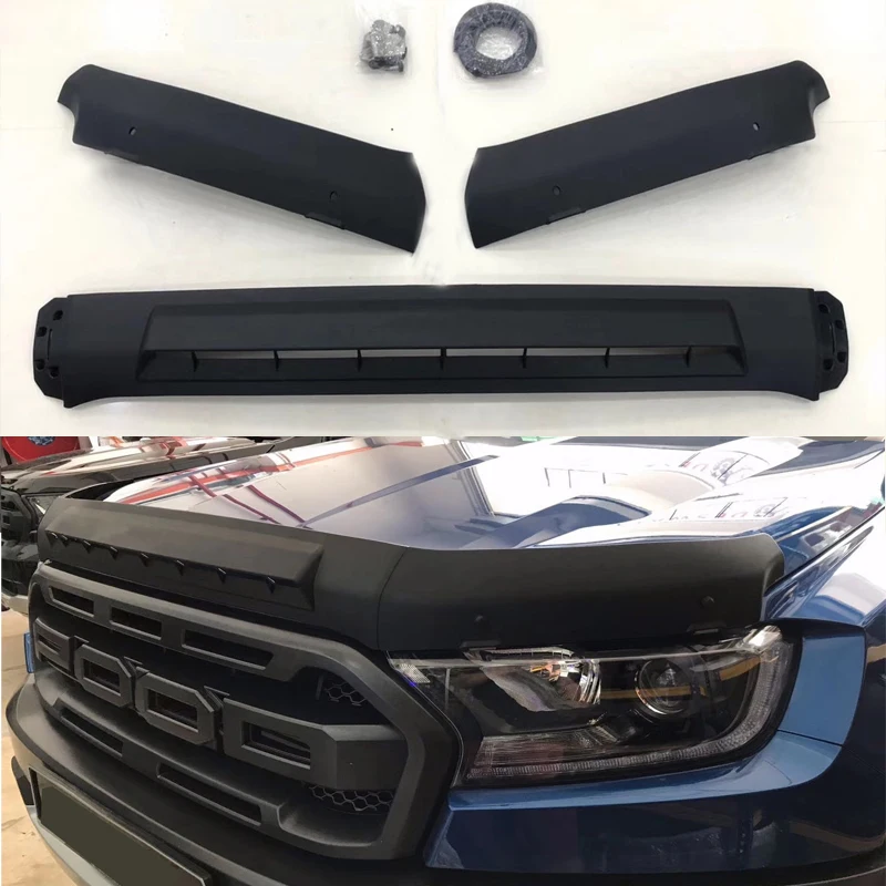 

Bonnet Scoop Hood Guard Shields For Ford Ranger Wiltrak Raptor 2015-2018 2019 2020 2021 T7 T8 For Everest Front Engine Trims