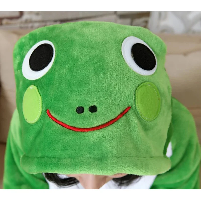 Nuevo 2025 pijamas de rana verde, mono de animales para adultos para mujeres, hombres, pareja, ropa de dormir de invierno, ropa de dormir cálida de lana Coral, franela Pi ❤ ❤ dd