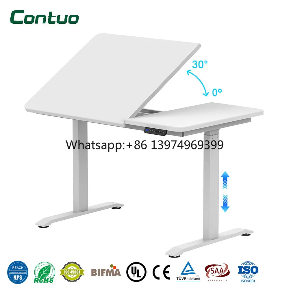 2026 New Height Adjustable Electric Drafting Table Drawing Desk Art Desk Motorized Tilting Table Electric Flip Table