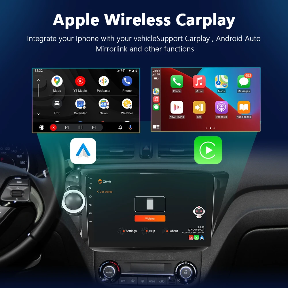 Podofo 4G Android CarPlay Car Radio For Kia RIO 3 4 2011-2016 Multimedia Player 2din Head Unit GPS Navigation RDS HiFi Stereo