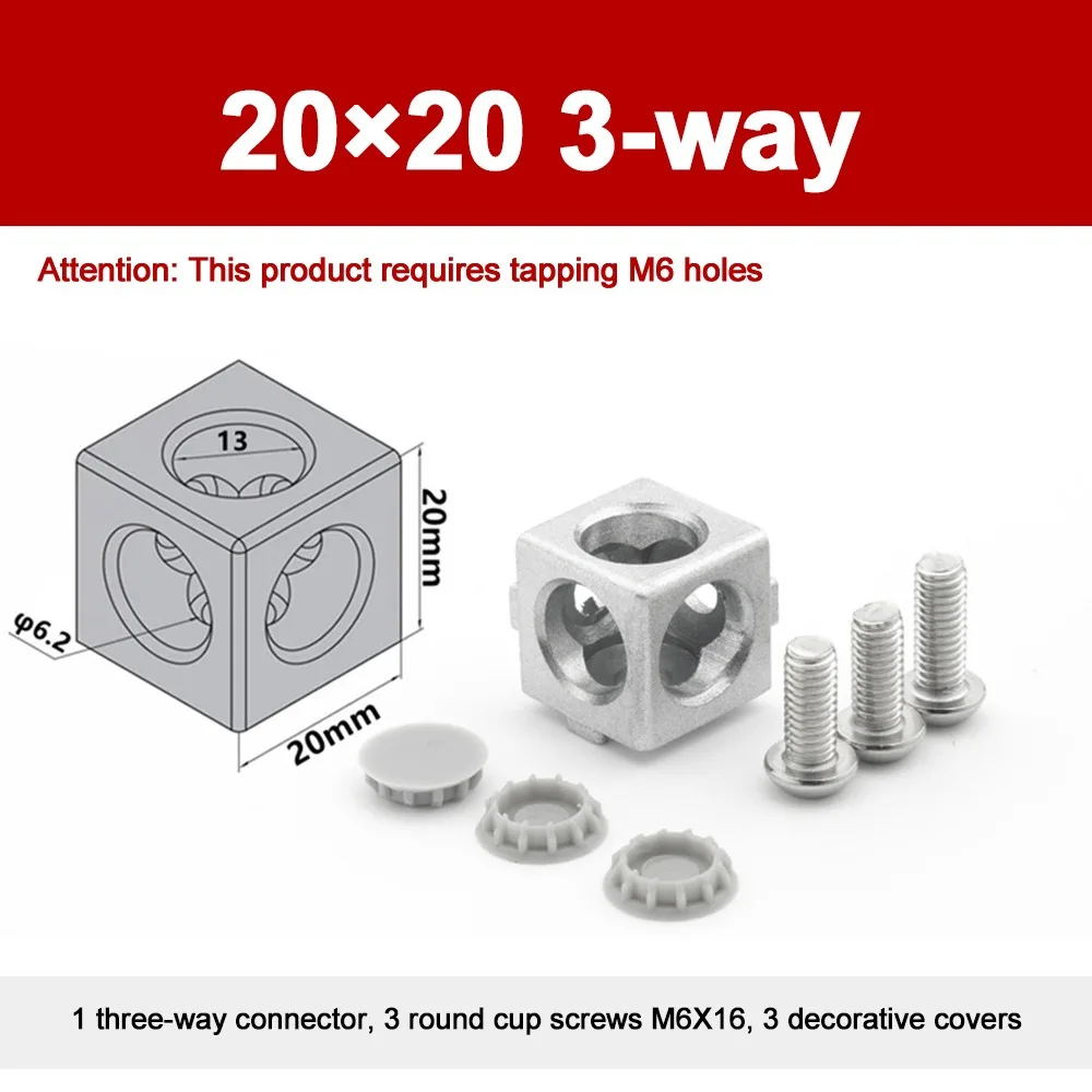 1Pcs 2020 3030 4040 4545 Aluminum Cube Corner Connector Aluminum Cube Design Aluminum Profile Fastener Corner Fastener