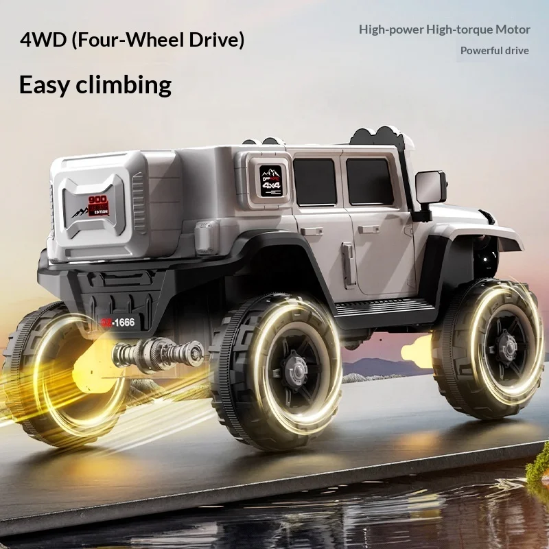 children's electric remote control four-wheel drive off-road toy vehicle (plastic material) is suitable for boys and girls