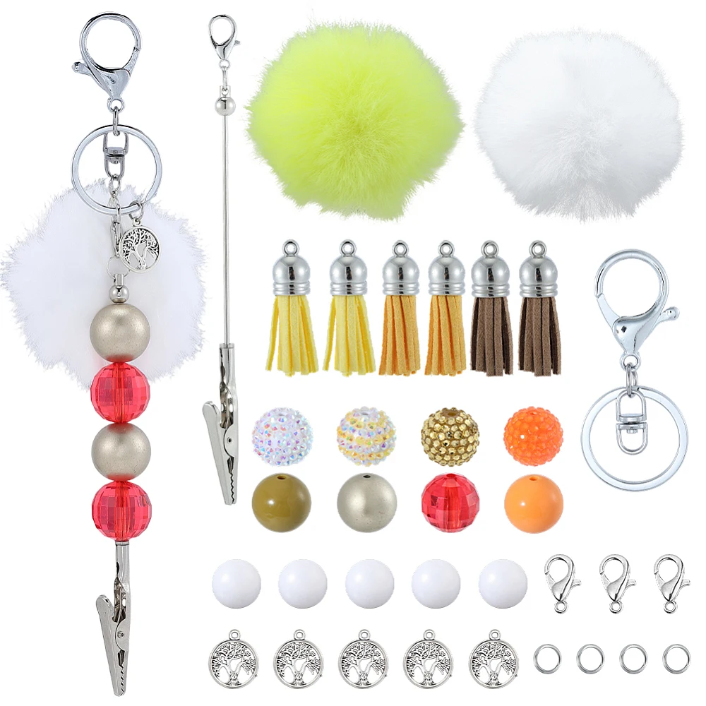 

Thanksgiving Day DIY Alloy Bracelet Tool Jewelry Helper Beadable Alligator Clip Making Kits Including Acrylic Beads
