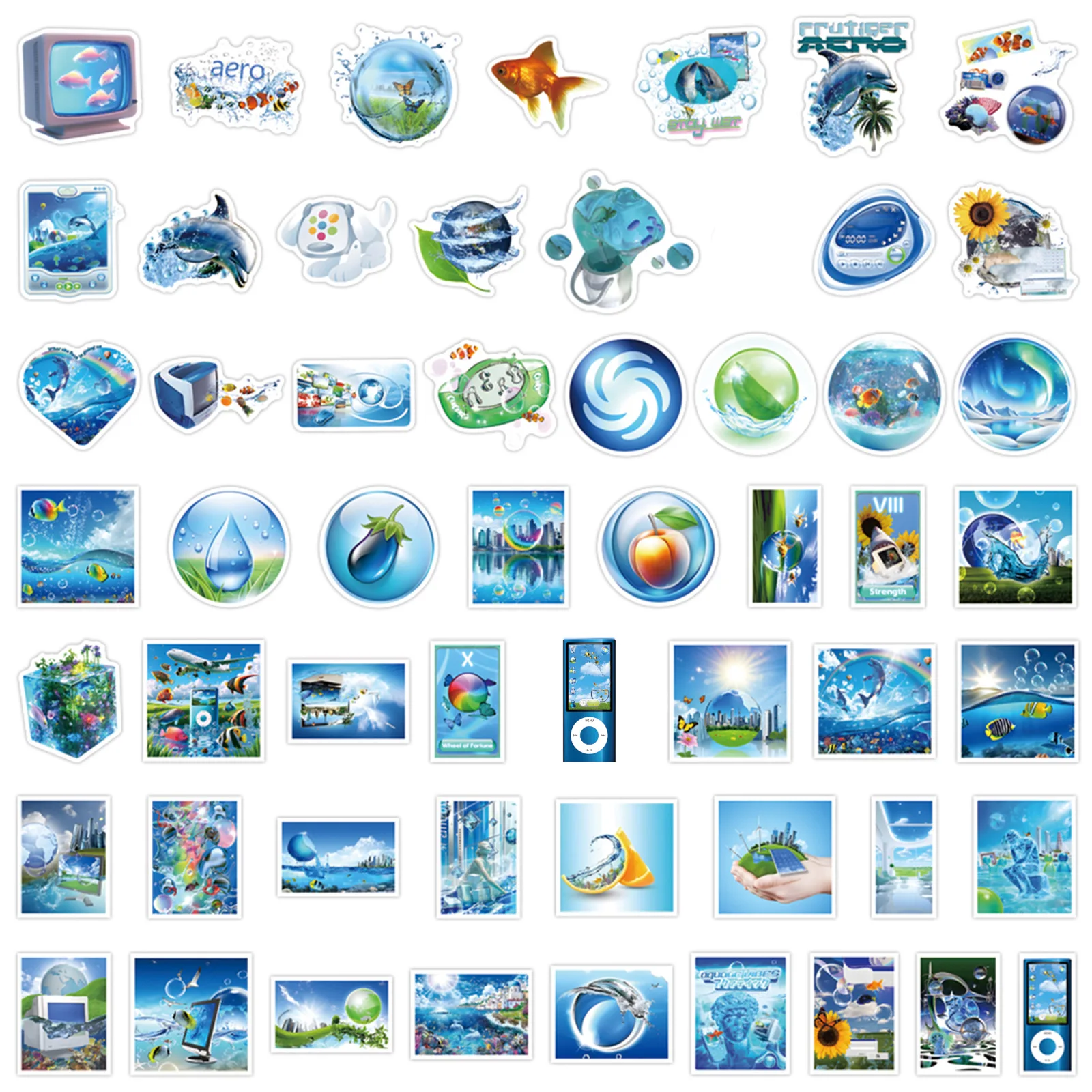 55PCS Frutiger Aero Stickers A - đánh giá và giá Phone Cases Kids