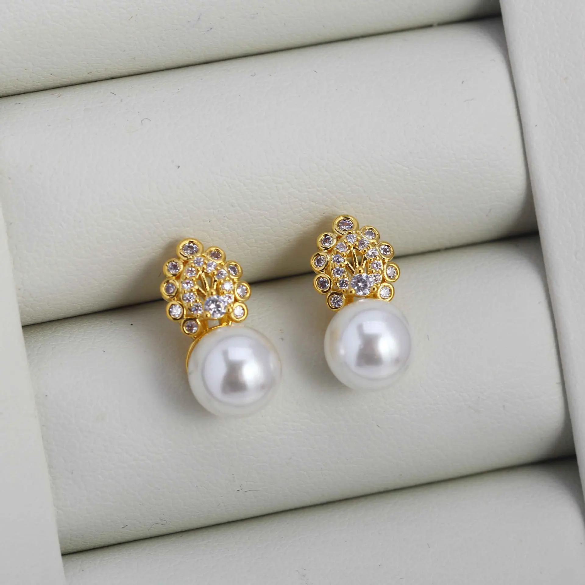 E125 Gold Plated Copper S925 Sterling Silver Needle Pearl Stud Earrings Findings Jewelry Making DIY Jewelry Accessories