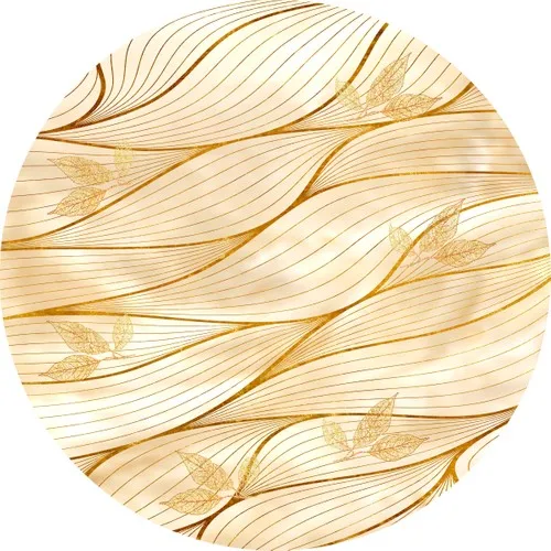 Ardizayn Ocean Series-Gold 120x120 cm. Anti-Slip, Not Peel Leather Outsole Round Bath Mat