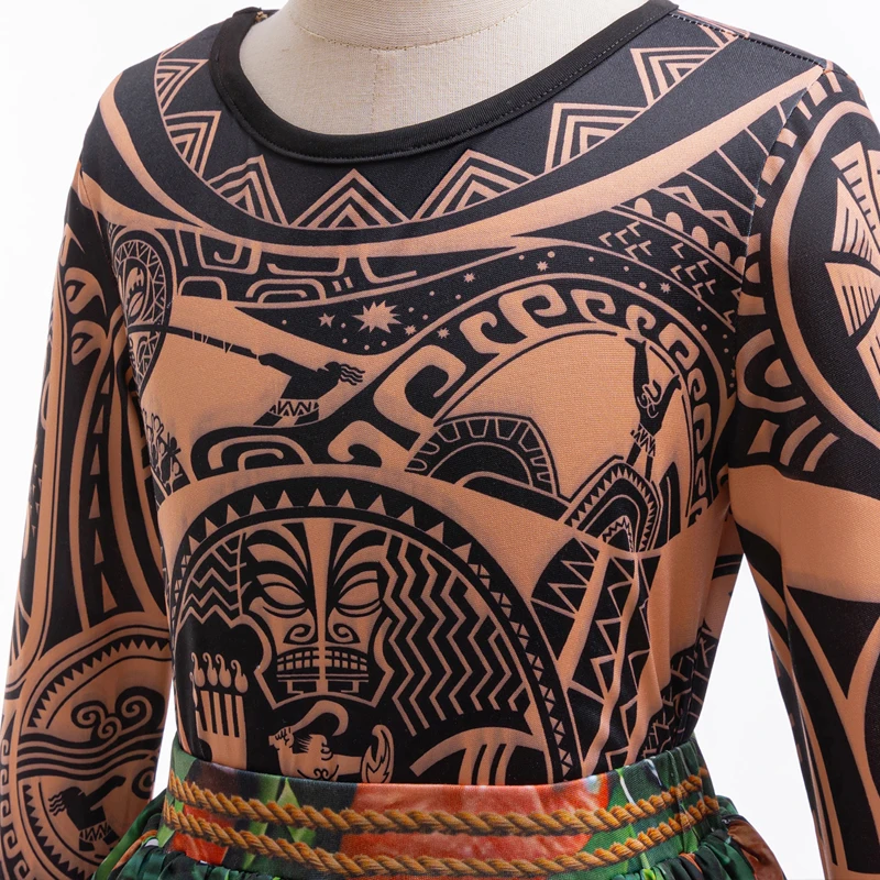 فيلم موانا بنين تأثيري حلي ماوي الوشم طباعة السراويل العليا الجوارب قطعتين مجموعات للأطفال هالوين كرنفال الجدة وتتسابق