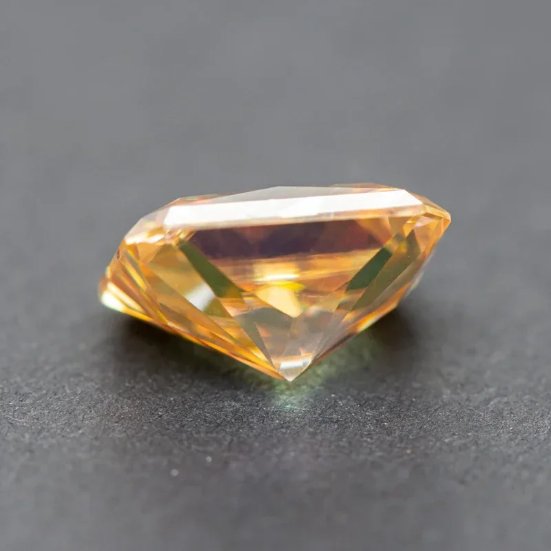NEUER Moissanit-Stein im Radiant-Schliff, Champagnerfarbe, im Labor gezüchteter Edelstein, Materialien für DIY-Ringe, Halsketten und Ohrringe mit Zertifikat – Detail 6