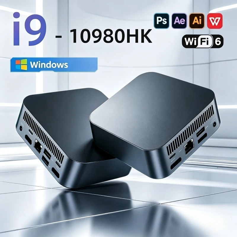 2026 New Ultra Intel Core i9 10980HK, 4K UHD, WiFi 6, BT5.2 New Compact Gaming Desktop M.2 SSD, 8GB/16GB DDR4 High-Speed