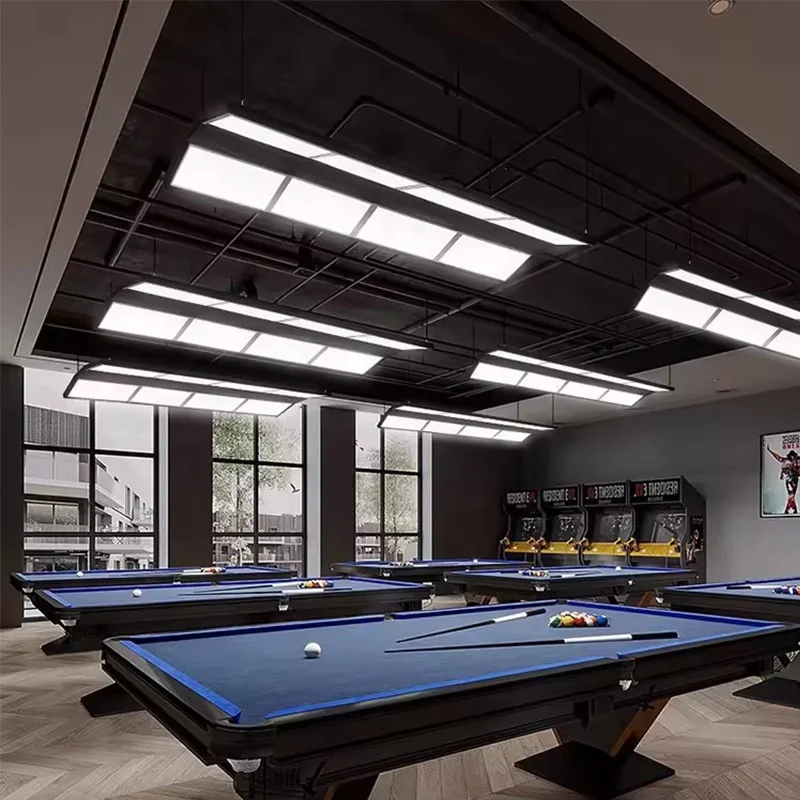 Multi-lamp LED Pool Table Light Metal Construction Adjustable Height Anti- Easy Mounting for Commercial Indoor Entertainment