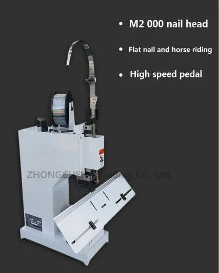 

Foot-operated flat binding saddle stitcher, single-head wire binding machine with wire saddle stitching.