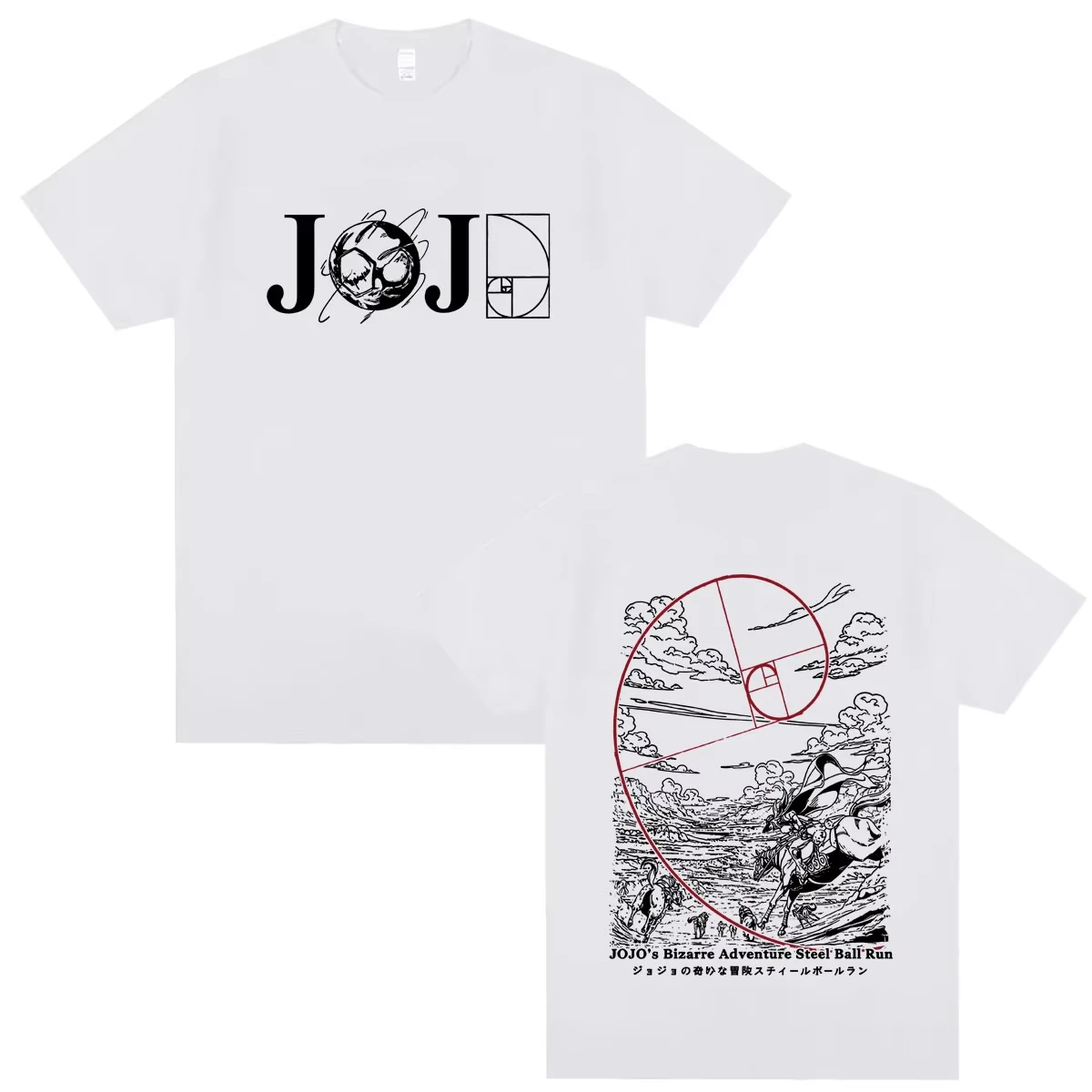 2026 New Anime Jojo Bizarre Adventure Steel Ball Run T-shirt Summer Men's Women Manga T Shirts Male