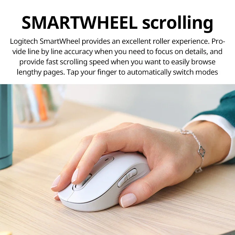 Mouse senyap nirkabel M650/M650L dengan koneksi nirkabel yang stabil dan mouse mode ganda ergonomis