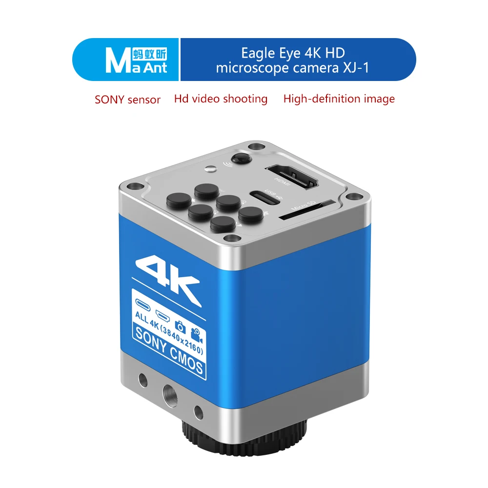 Maant XJ-2 4K UHD 30fps Digitale Microscoopcamera met ingebouwde IMX678 1/1.8 sensor, HDMI en USB-uitgang voor BGA reparatie en CPU solderen