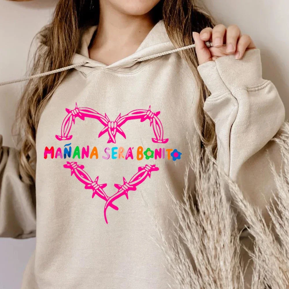 Karol G Mana Sera Bonito with Hearth Hoodie Trendy Retro Music Sweatshirt Manana Sera Bonito Shirt Cute Karol G Hoodie