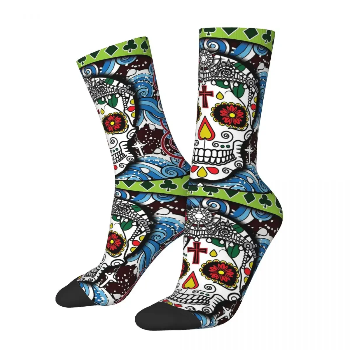 Sugar Skull Day Of The Dead Water Sugar Skull Poster Men Women Socks Cycling Novelty Spring Summer Autumn Winter Stockings Gift