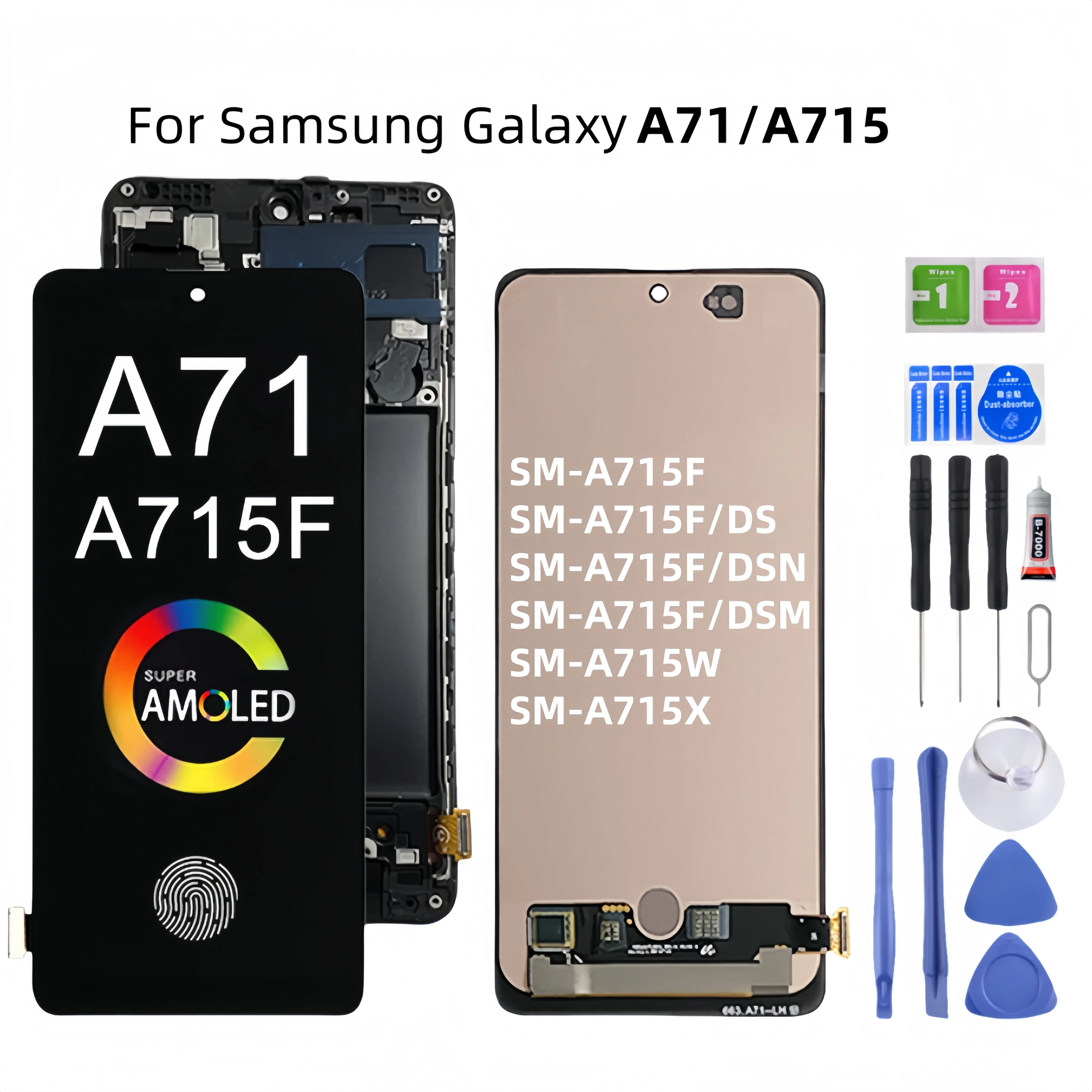 

For Samsung Galaxy A71 A715 SM-A715F A715W A715X A715F/DS Lcd Display Touch Screen Digitizer Assembly Replacement