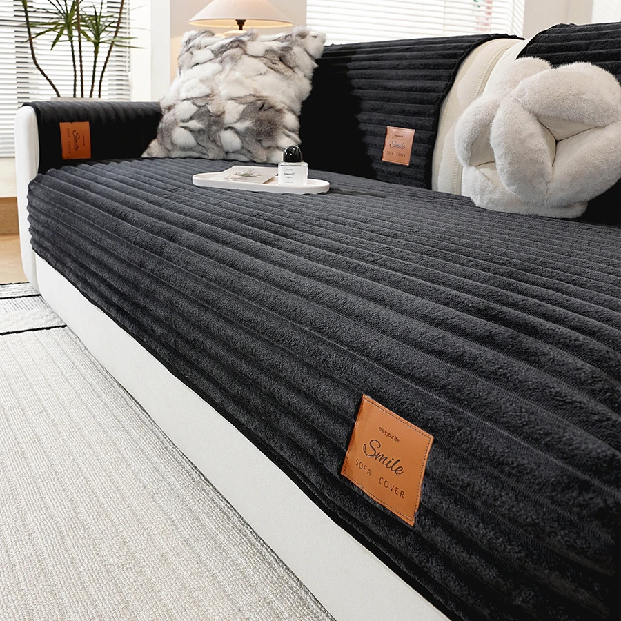 1pc  Plush Texture Sofa Mat, Soft and Comfortable, Machine Washable, One-piece Design, Available in Multiple Sizes and Colors