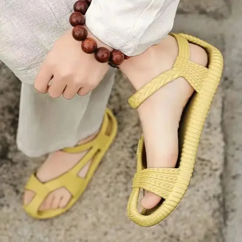 Woman Slipper Retro Sandals Home Clog Cloud Summer Beach Slides House Shoe Roman Weaving Casual Outdoor Ladies Female Men Male