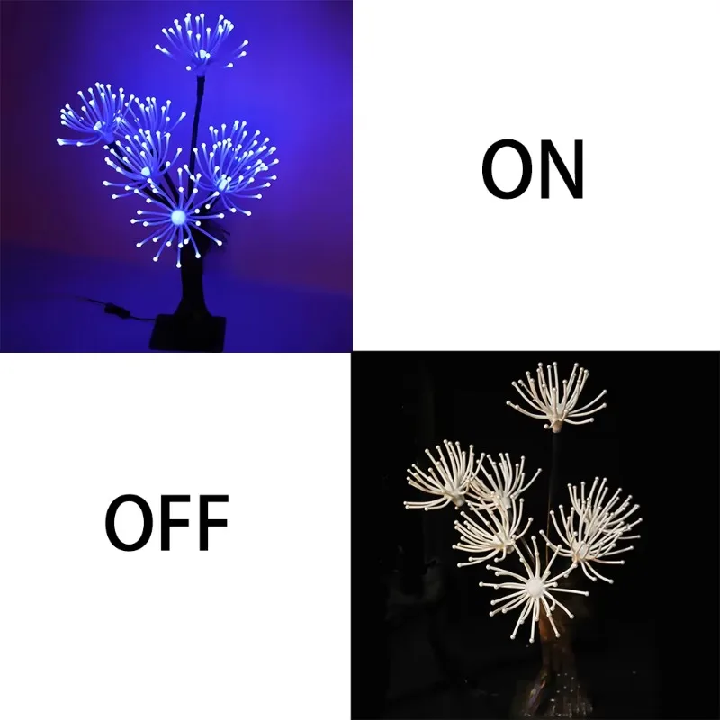 IP65 Solar Powered Rechargeable LED Coral Flower Lamp 2-Year Warranty Adjustable Color Temp for Indoor/Outdoor Decorations