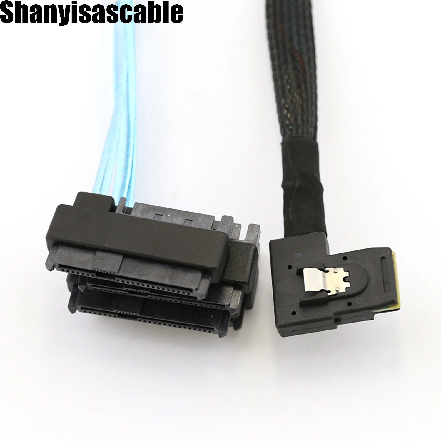 Internal Mini SAS SFF-8087 left angled to SAS SFF-8482 4X29pin 2 in 1 cable