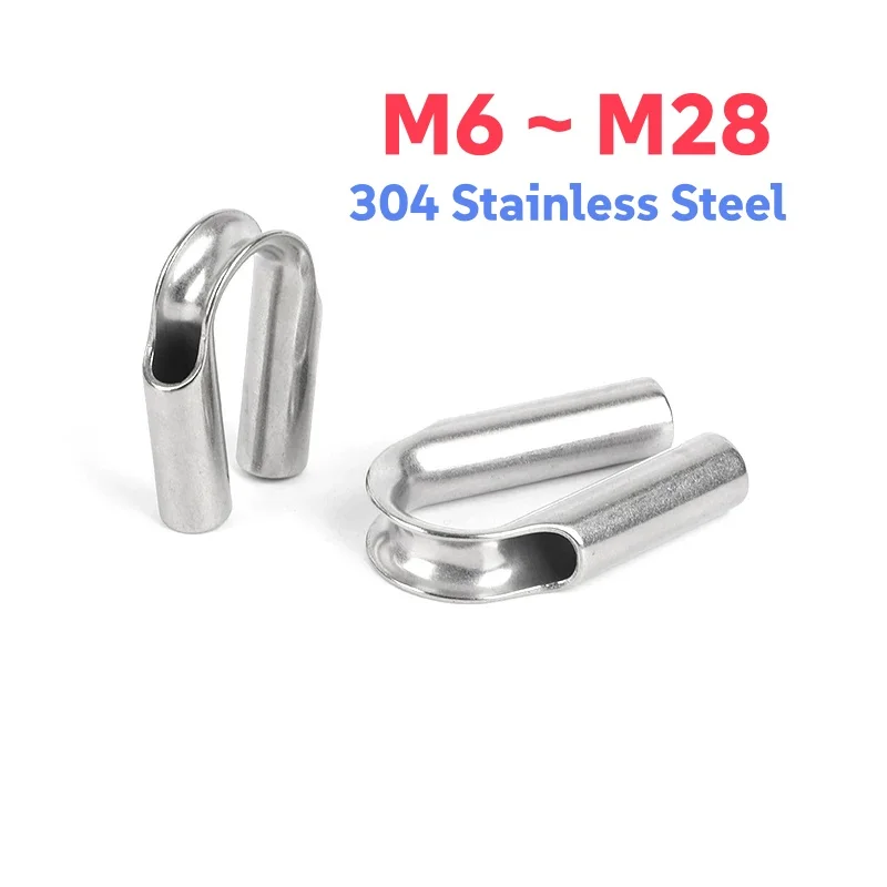 M6 M8 M10 M12 M14 ~ M28 304 Stainless Steel Wire Tube Thimble Winch Wire Rope Cable Wire Rope Thimbles