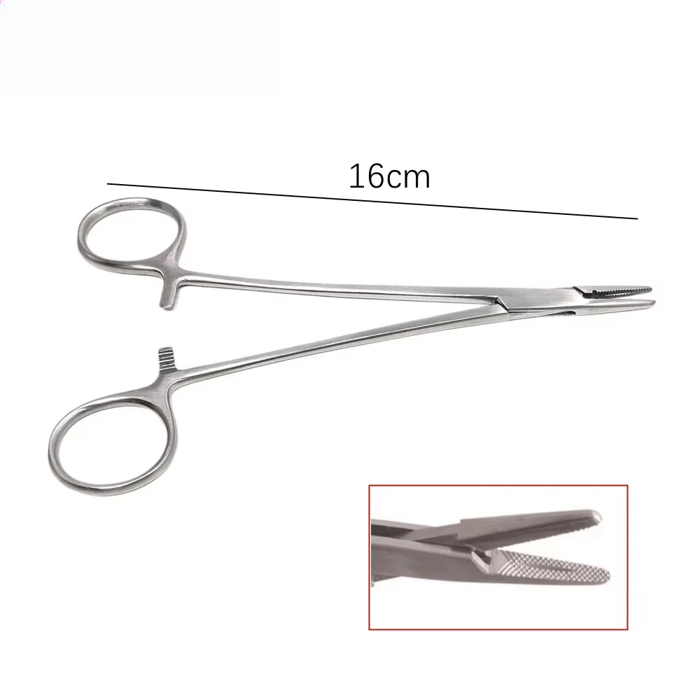 1Pc 14/16cm uchwyt na igły dentystyczne szczypce ortodontyczne pęseta zacisk hemostatyczny ze stali nierdzewnej prosty dentysta instrument chirurgiczny — zdjęcie 7