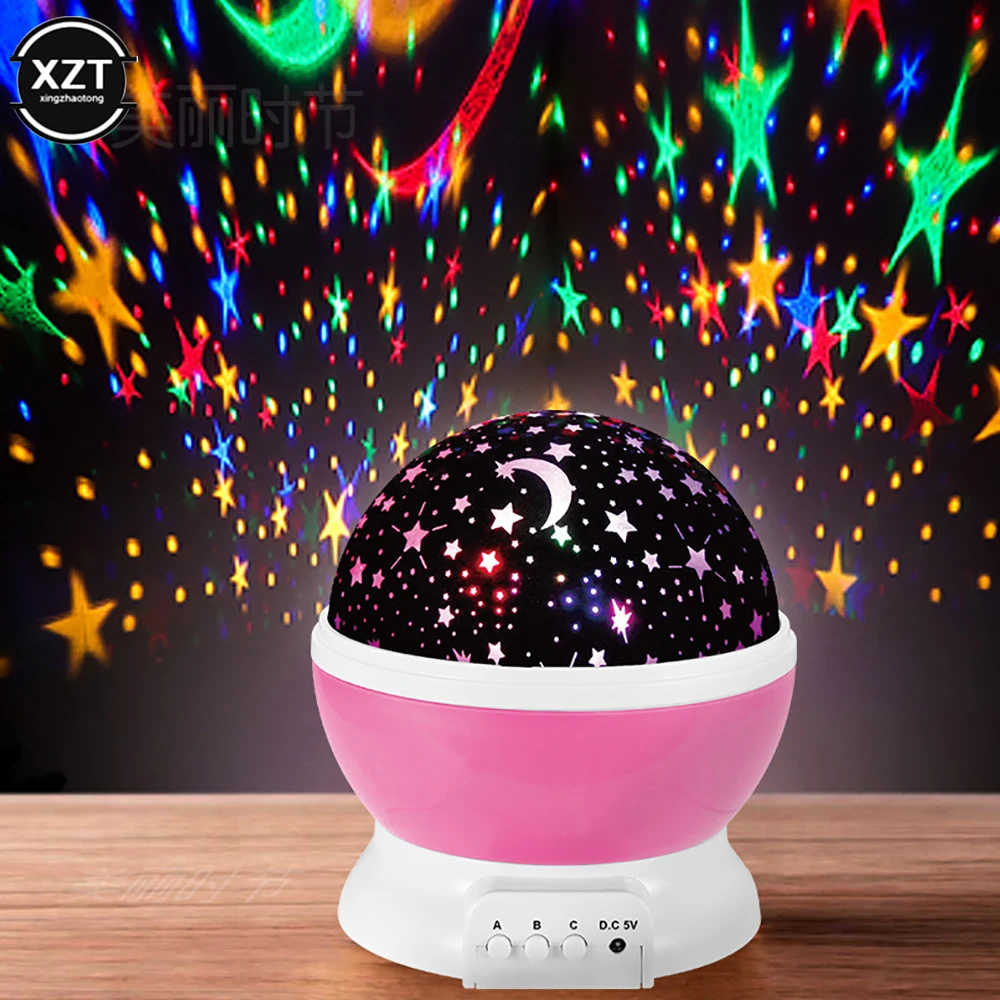 Rotating Night Light Projector Lamp Starry Sky Star Unicorn Children Kids Baby Sleep Romantic Led Projection Lamp USB/AA Battery