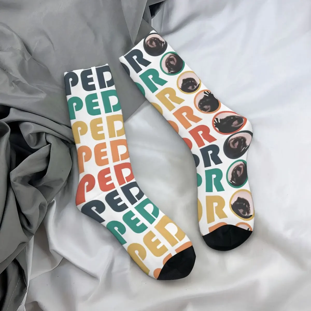 Pedro Raccoon Stockings Graphic Vintage Socks Autumn Non Slip Socks Women Men Climbing Medium Soft Socks