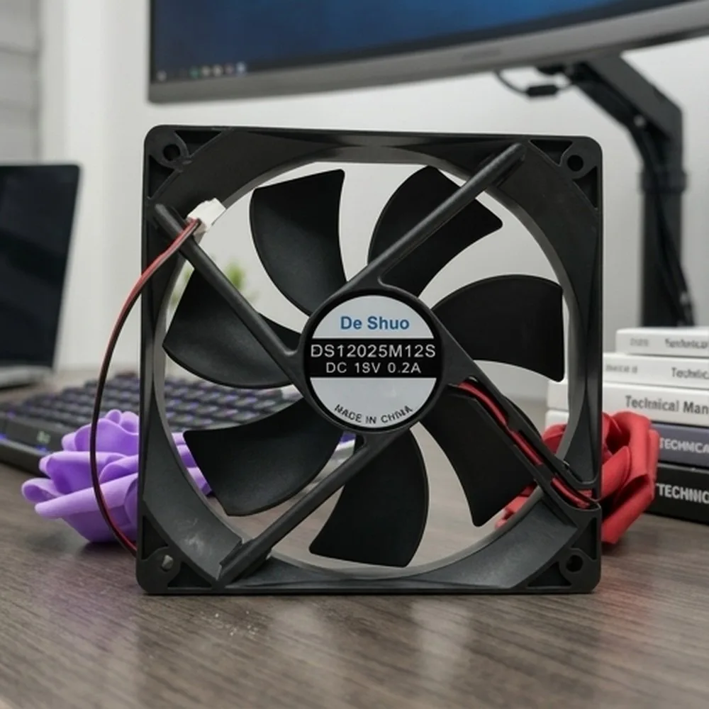 

For 1PCS DS12025M12S 12025 DC18V 0.2A 12CM 2-Wire Silent Cooling Fan