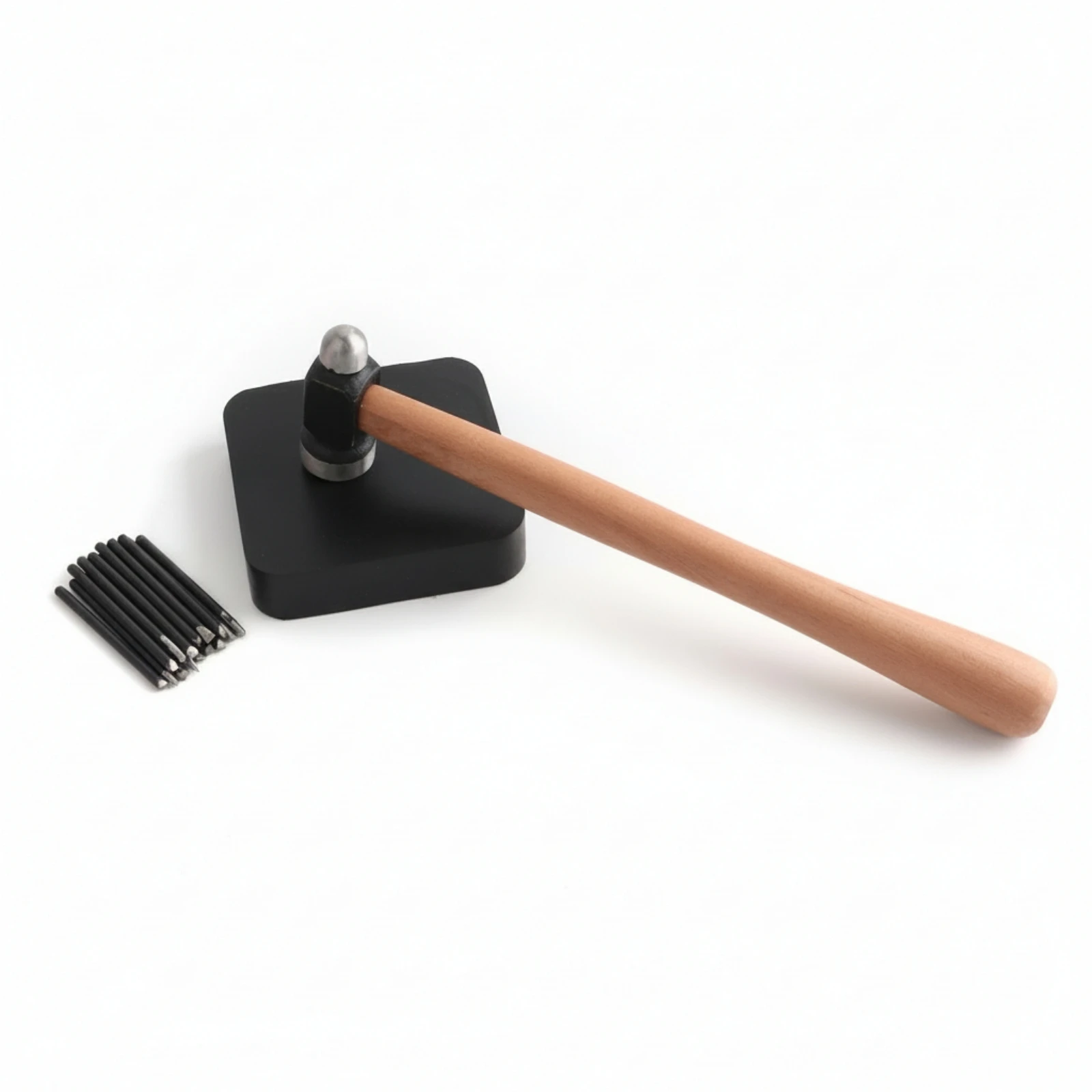Jewelry Making Tool Kit with Hammer Shock-Absorbing Metal Stamping Kit with Rubber Pad Jewelry Stamping Hammer Ergonomic