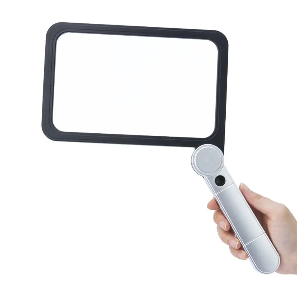 

High Clarity Magnifying Glass 72 LED Lights Illuminated Handheld Magnifier Large Square 5X Folding Magnifier Seniors