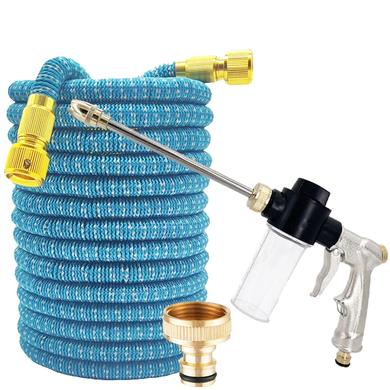 Expandable Garden Magic Hose, Metal High-Pressure Foam Gun, 1/2 Connector, Garden Hose, Car Washing Foam Gun Accessories