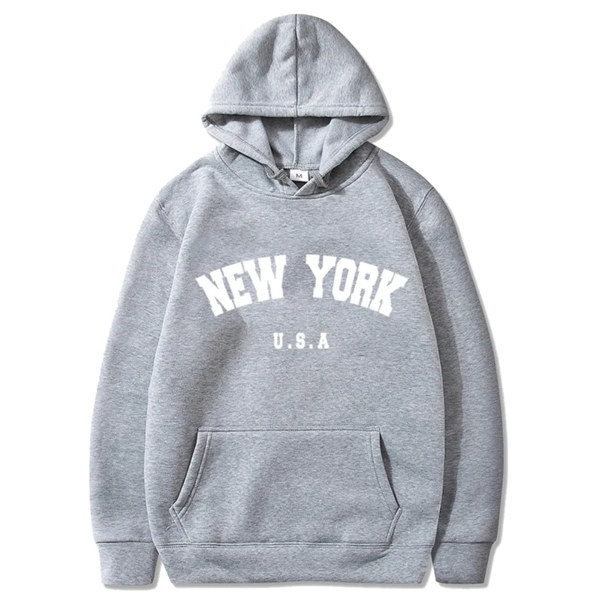 Men's New York U.S.A City Hoodies Fashion Letter Printed Graphic Sweatshirts Loose Casual Harajuku Hooded Pullover Sportwear