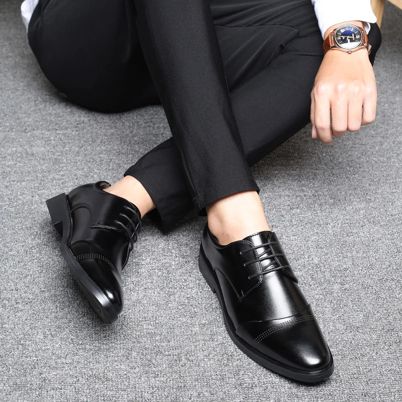 

British Mens New Plus Size Retro Mens Brown Cap Toe Lace Up Formal Business Office Wedding Daily Wear Dress Shoes Fashion