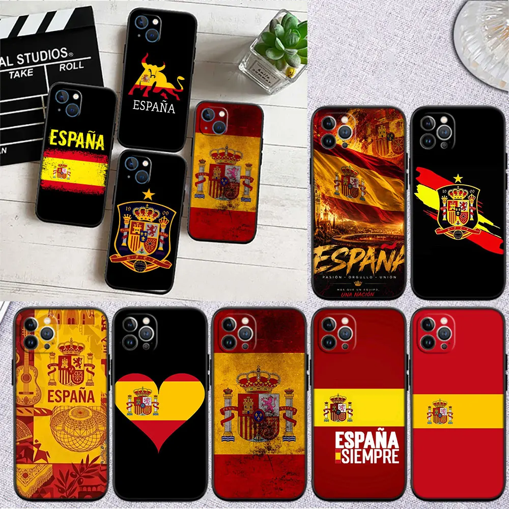 OH57 Spain Flag Soft Shell Phone Case for Samsung Galaxy S20 S21 S22 Ultra FE + Plus A21S A22 A24 A25 A26 A30 A30S A31